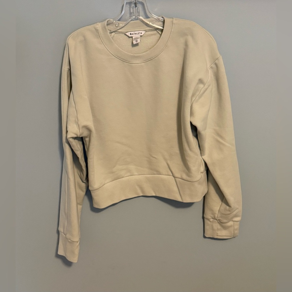 Athleta Green Retroplush Revive Crewneck Sweatshirt (Size XS) - Picture 4 of 8